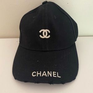 Black chanel baseball cap